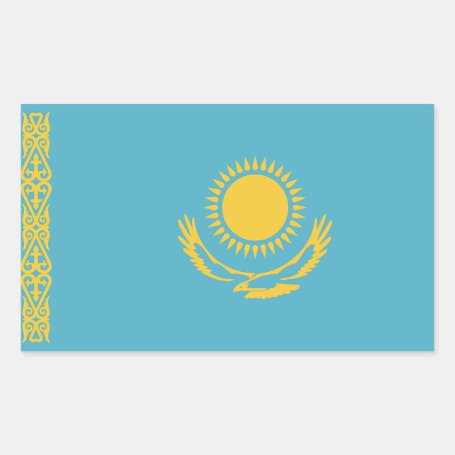 Kazakhstan Flag Rectangular Sticker (Front)