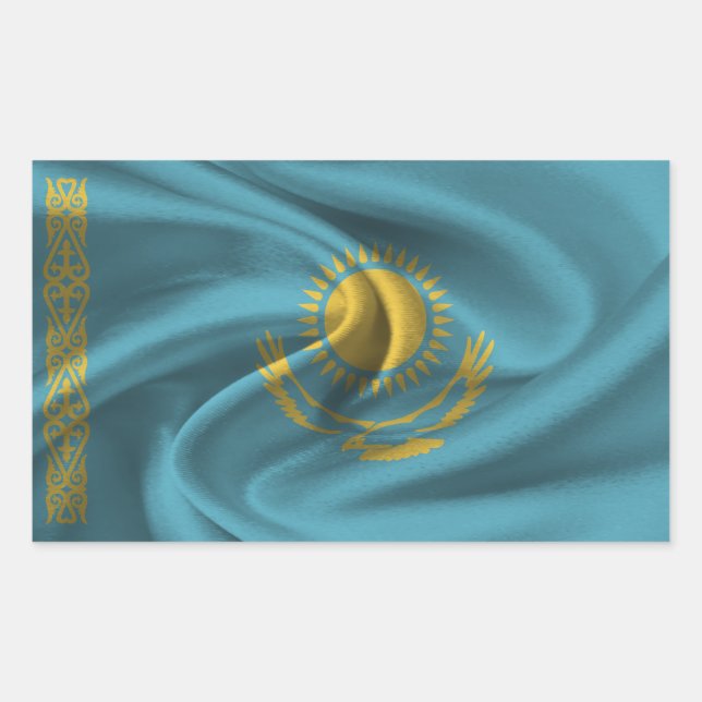 Kazakhstan Flag Rectangular Sticker (Front)
