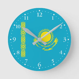 Kazakhstan Flag Round Clock
