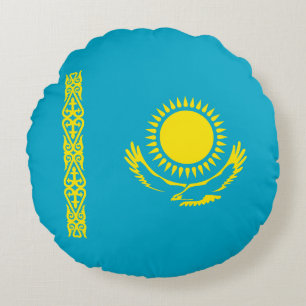 Kazakhstan Flag Round Cushion