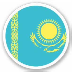 Kazakhstan Flag Round Sticker