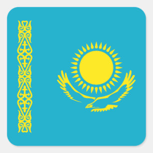 Kazakhstan Flag Square Sticker