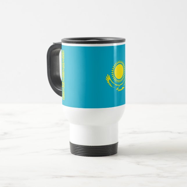 Kazakhstan Flag Travel Mug (Front Left)