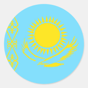 Kazakhstan High quality Flag Classic Round Sticker