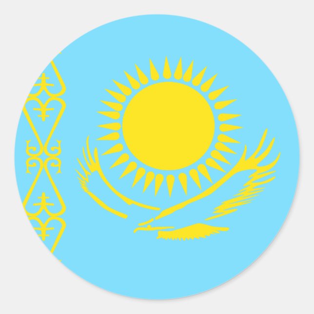 Kazakhstan High quality Flag Classic Round Sticker (Front)