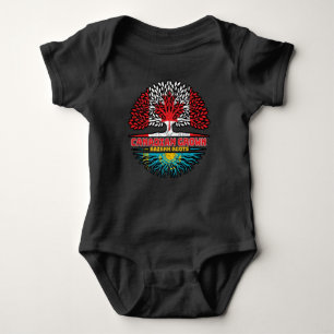 Kazakhstan Kazakh Canadian Canada Tree Roots Flag Baby Bodysuit