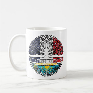 Kazakhstan Kazakh French France Tree Roots Flag Coffee Mug