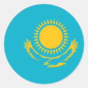 Kazakhstan, Kazakhstan flag Classic Round Sticker
