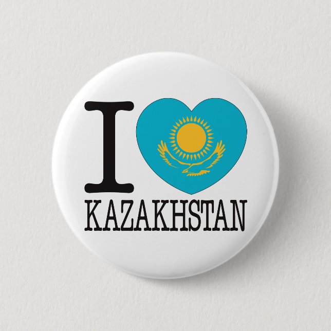 Kazakhstan Love v2 6 Cm Round Badge (Front)