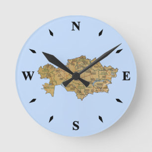 Kazakhstan Map Clock