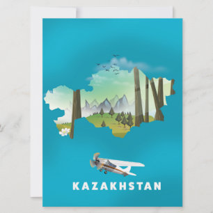 Kazakhstan map invitation