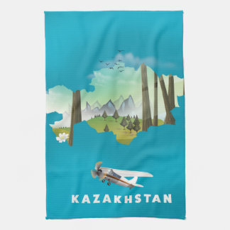 Kazakhstan map tea towel