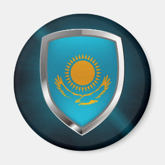 Kazakhstan Metallic Emblem Magnet