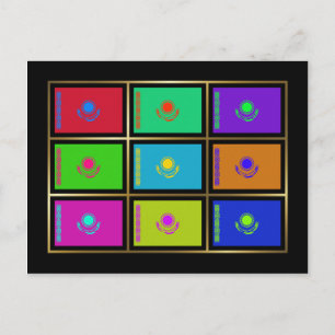 Kazakhstan Multihue Flags Postcard