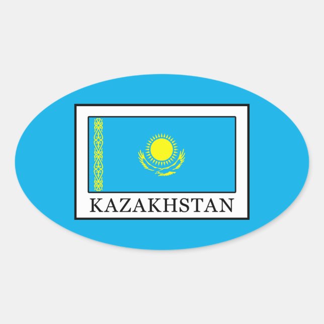 Kazakhstan Oval Sticker (Front)