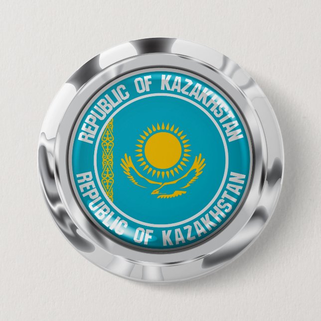 Kazakhstan Round Emblem 7.5 Cm Round Badge (Front)