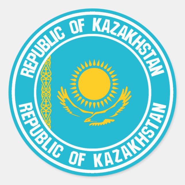 Kazakhstan Round Emblem Classic Round Sticker (Front)