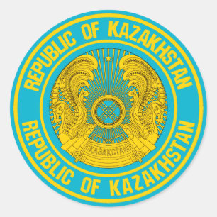 Kazakhstan Round Emblem Classic Round Sticker