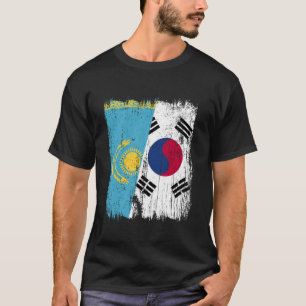 Kazakhstan South Korea Half Flag Kazakh South Kore T-Shirt