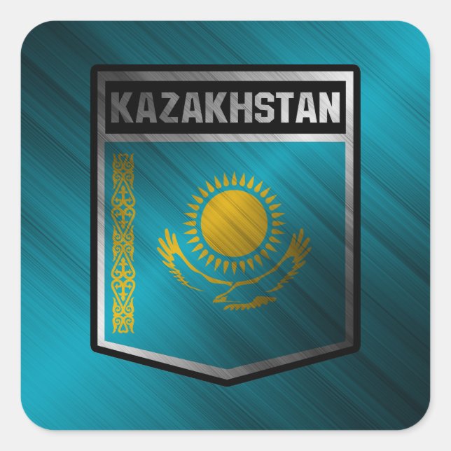 Kazakhstan Square Sticker (Front)