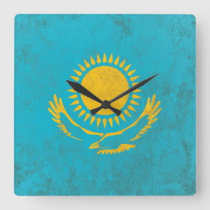 Kazakhstan Square Wall Clock