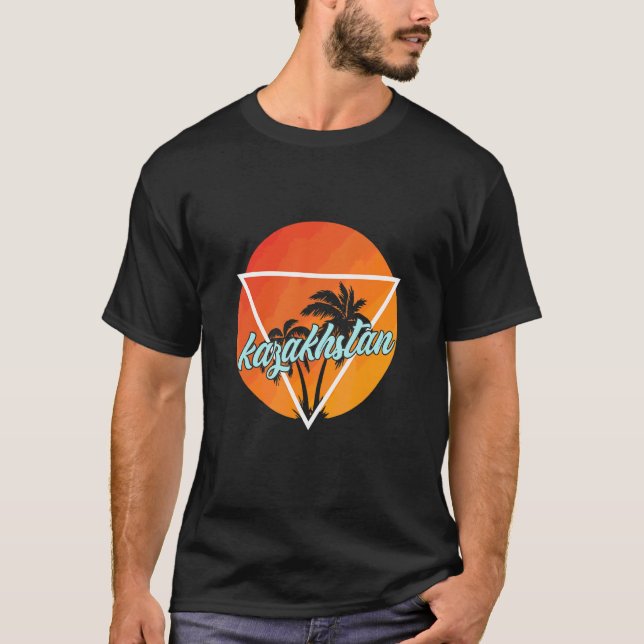 Kazakhstan Sun Shaped Triangle With Palmes T-Shirt (Front)