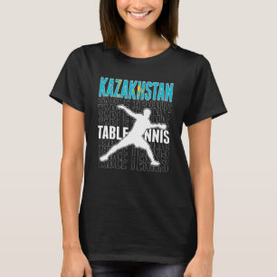 Kazakhstan Table Tennis Fans  Kazakhstani Flag Pin T-Shirt
