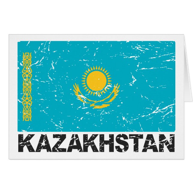 Kazakhstan Vintage Flag (Front Horizontal)
