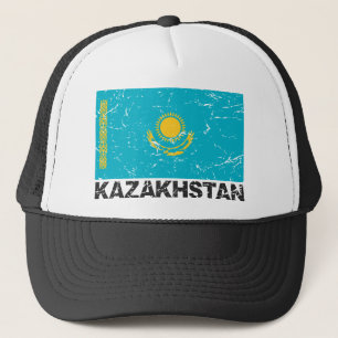 Kazakhstan Vintage Flag Trucker Hat