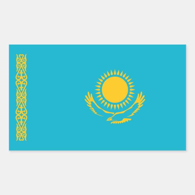 Kazakhstani Flag, Flag of Kazakhstan Rectangular Sticker (Front)