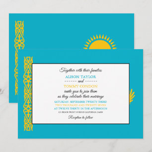 Kazakhstani Flag, Flag of Kazakhstan Wedding Invitation