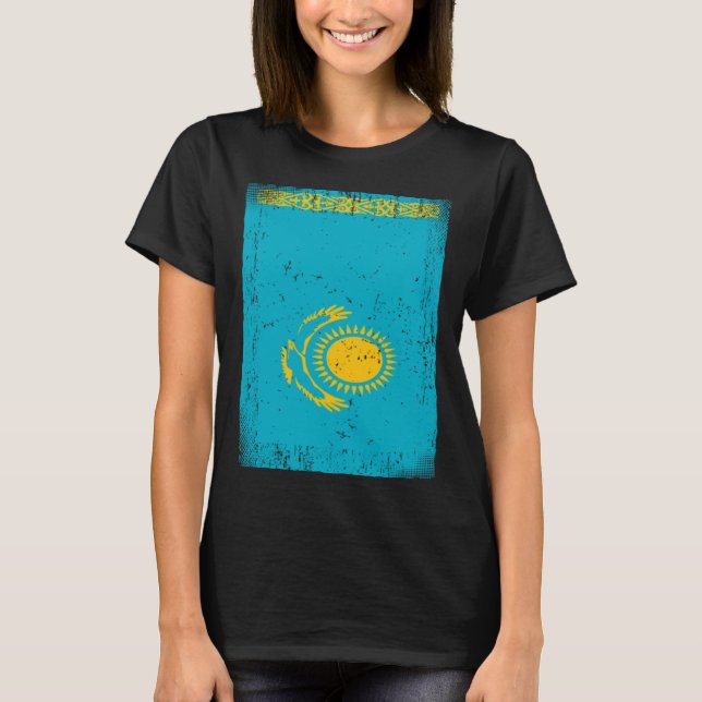 Kazakhstani Flag Kazakhstan T-Shirt (Front)