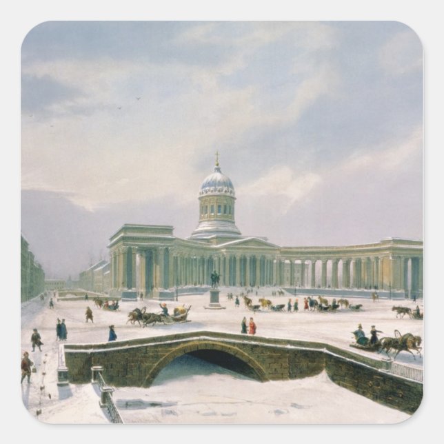Kazan Cathedral, St. Petersburg Square Sticker (Front)