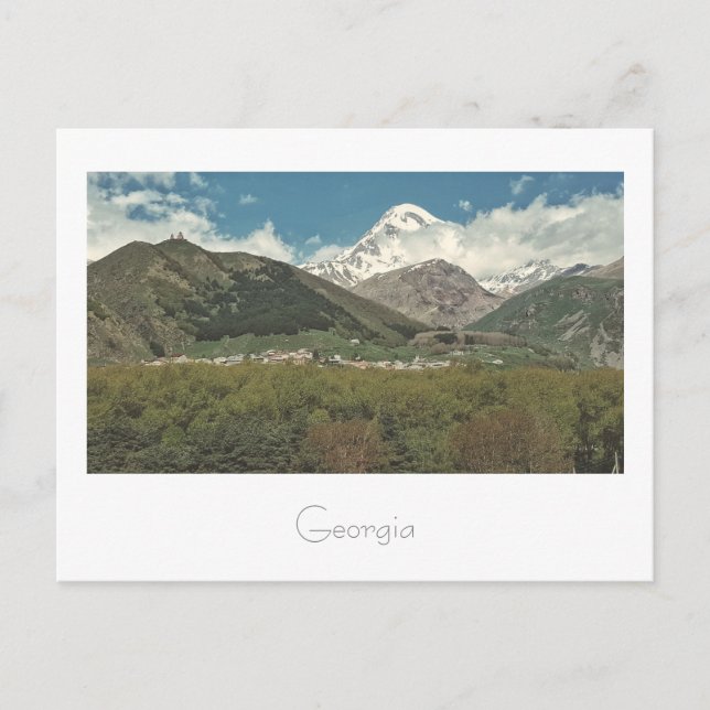 Kazbegi Georgia Church Mountain Landscape Postcard (Front)