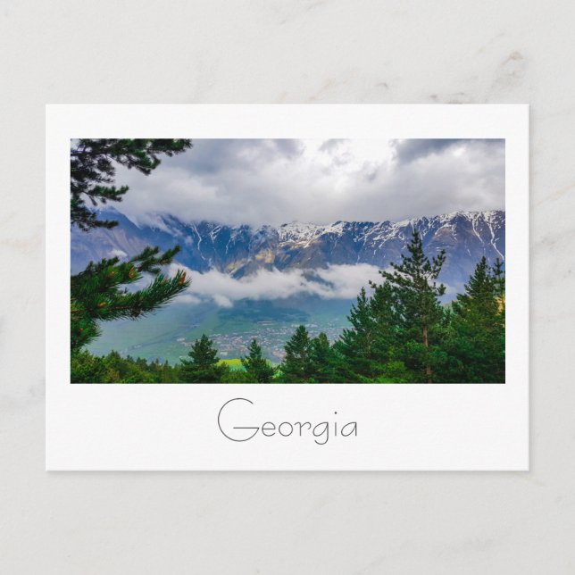 Kazbegi Georgia Gergeti Caucuses Mountains Postcard (Front)