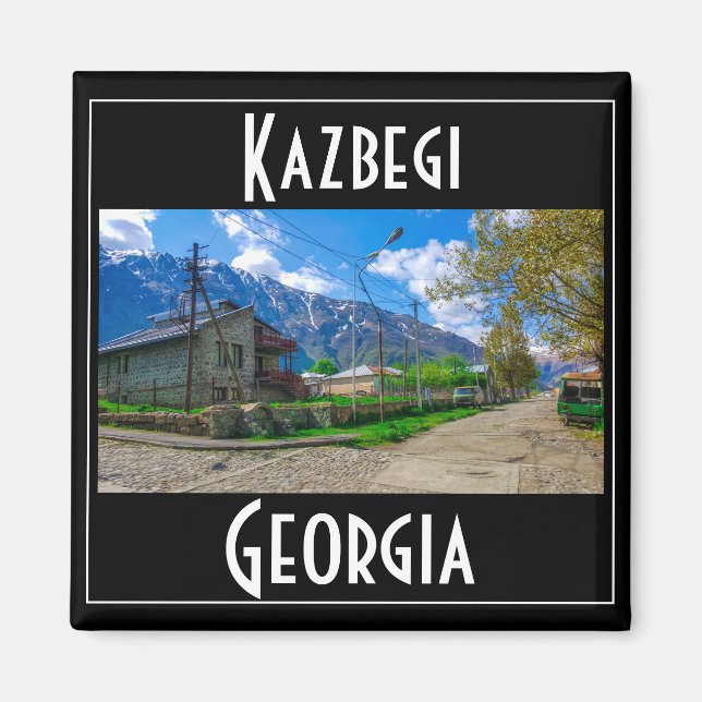 Kazbegi Stepantsminda Georgia Caucuses Mountains Magnet (Front)