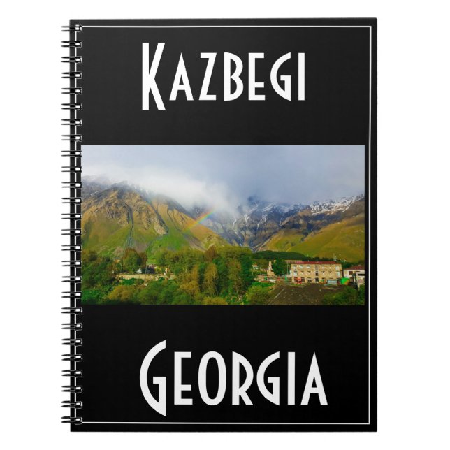 Kazbegi Stepantsminda Georgia Caucuses Mountains Notebook (Front)