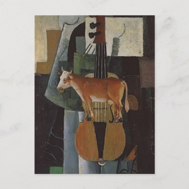 Kazimir Malevich- Cow and Fiddle Postcard (Front)