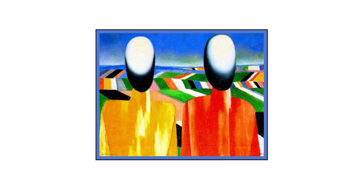 Kazimir Malevich famous painting, Peasants, 1930 Postcard