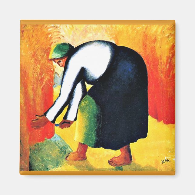 Kazimir Malevich painting, Reaper Magnet (Front)