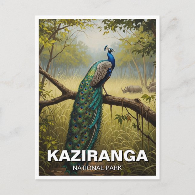 Kaziranga National Park Assam India Travel Postcard (Front)