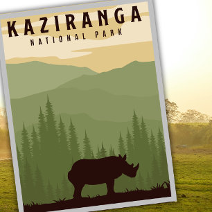 Kaziranga National Park Safari India Travel  Postcard