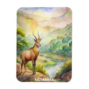 Kaziranga National Park Watercolor Painting Magnet