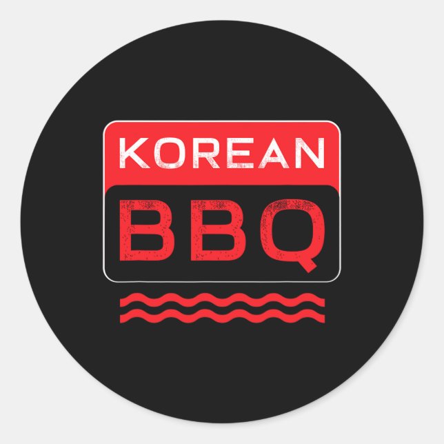 Kbbq Korean Bbq Lover Asian Chef Barbecue Foodie D Classic Round Sticker (Front)
