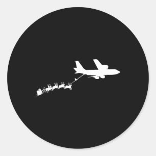 Kc135 Stratotanker Santa'S Sleigh Classic Round Sticker