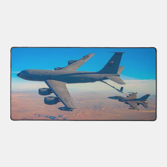 KC-135R STRATOTANKER and F-16C FALCON Desk Mat (Front)