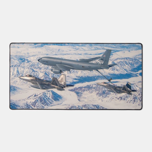 KC-135R STRATOTANKER and F-22A RAPTOR Desk Mat (Front)