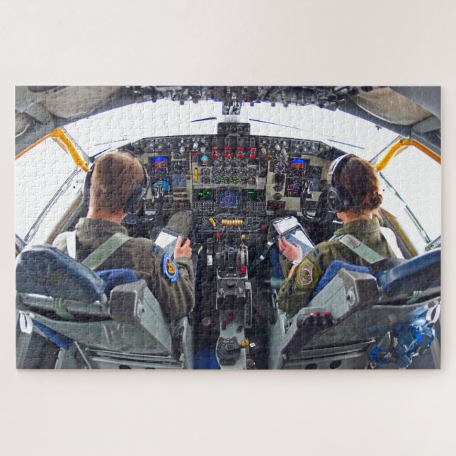KC-135R STRATOTANKER COCKPIT (20x30 INCH) Jigsaw Puzzle (Horizontal)