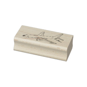 KC-46 Line Drawing Boom Down Three Quarter View Rubber Stamp