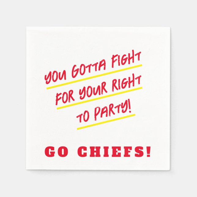 KC Chiefs Cocktail Napkins (Front)